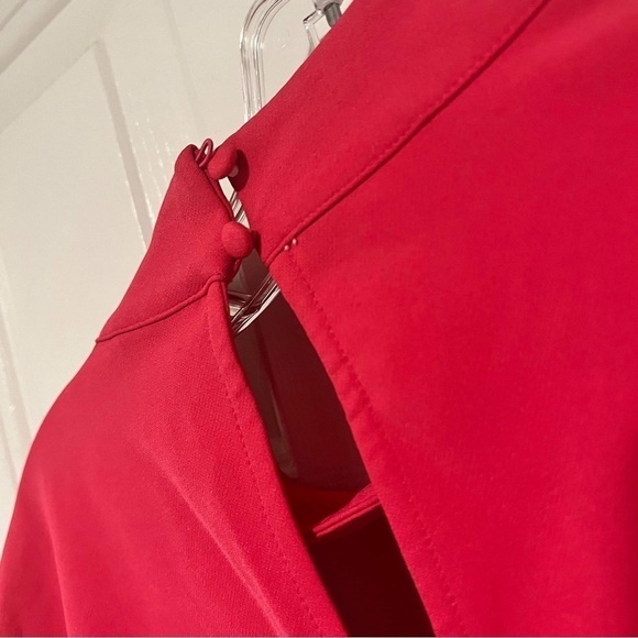 Lane Bryant Pink Keyhole Flutter Sleeve Choker Blouse Hot Pink Size 16 D - Picture 5 of 9